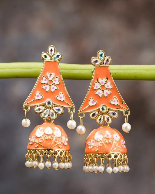 Embellished Traditional Multi-Color Jhumki Jhumka Earring For Girls Women  For Party - Sasha - 3922833